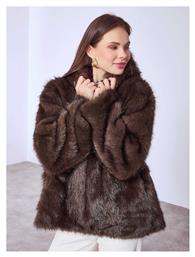 Γυναικεία Γούνα Κουκούλα Καφέ Celestino