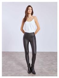 Γυναικείο Κολάν Δερματίνης Επένδυση Slim Fit Μαύρο Celestino