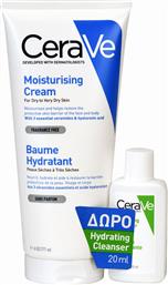 CeraVe Moisturising Cream & Hydrating Cleanser Σετ Περιποίησης με Κρέμα Προσώπου για Ξηρές Επιδερμίδες