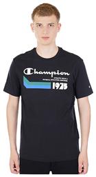 Ανδρικό T-shirt Με Στάμπα Μαύρο Champion