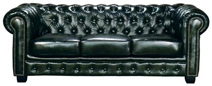 Chesterfield 689 Τριθέσιος 201x92x72εκ. Antique Πράσινο - Woodwell