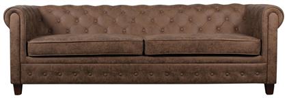 Chesterfield-W Τριθέσιος 219x82x73εκ. Antique Καφέ - Woodwell