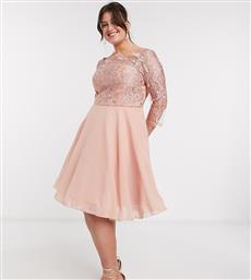 Chi Chi Curve Genesis lace detail prom dress in rosegold από το Asos