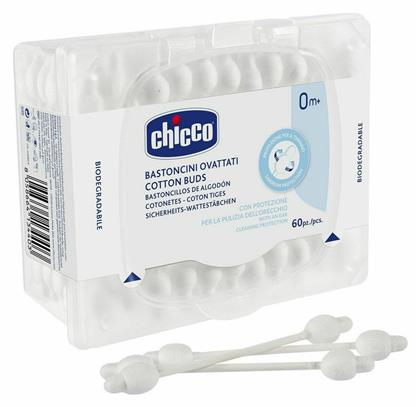 Chicco Βρεφικές Μπατονέτες Βιοδιασπώμενες Ασφαλείας 60τμχ από το e-Fresh