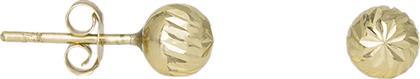 Χρυσά ανάγλυφα σκουλαρίκια Κ14 μπίλιες 032114 032114 Χρυσός 14 Καράτια από το Kosmima24