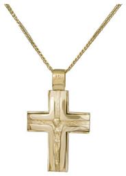 Χρυσός Σταυρός Με Αλυσίδα 14K