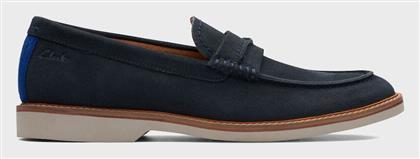 Atticus LT Slip Suede Ανδρικά Μοκασίνια σε Μπλε Χρώμα Clarks