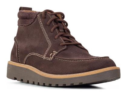 Barnes Mid Suede Ανδρικά Μποτάκια Dark Brown Clarks