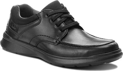 Clarks Cotrell Edge Δερμάτινα Ανδρικά Casual Παπούτσια Ανατομικά Μαύρα