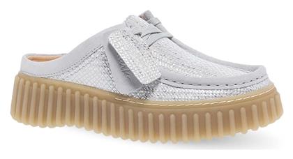Δερμάτινα Mules με Τακούνι σε Ασημί Χρώμα Clarks