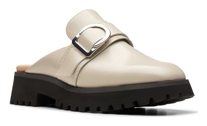 Clarks Flat Δερμάτινα Mules σε Μπεζ Χρώμα από το Epapoutsia