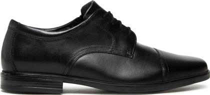 Clarks Howard Δερμάτινα Ανδρικά Casual Παπούτσια Μαύρα