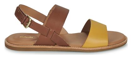 Karsea Δερμάτινα Γυναικεία Σανδάλια Ανατομικά Brown/Yellow Clarks