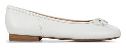 Clarks Lily Δερμάτινες Γυναικείες Μπαλαρίνες σε Λευκό Χρώμα