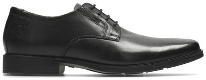 Clarks Tilden Plain Δερμάτινα Ανδρικά Σκαρπίνια Μαύρα από το Spartoo