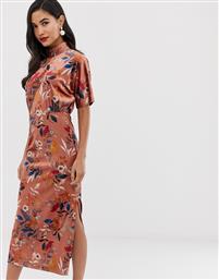Closet London high neck batwing sleeve midaxi dress in velvet floral print-Multi από το Asos