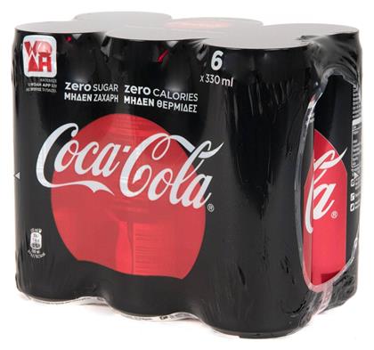 Zero με Ανθρακικό Χωρίς Ζάχαρη Κουτί 6x330ml Coca Cola