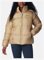 Puffect Κοντό Γυναικείο Puffer Μπουφάν Μπεζ Columbia