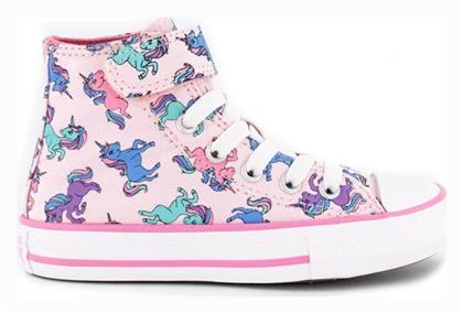 Παιδικά Sneakers High Chuck Taylor All Star 1V Pink Foam / Pink / University Blue Converse