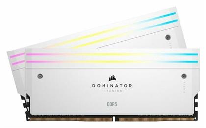 Dominator Titanium RGB XMP White 32GB DDR5 RAM με 2 Modules (2x16GB) και Ταχύτητα 6600 για Desktop Corsair