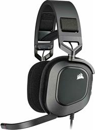 Corsair HS80 RGB Over Ear Gaming Headset με σύνδεση USB Γκρι