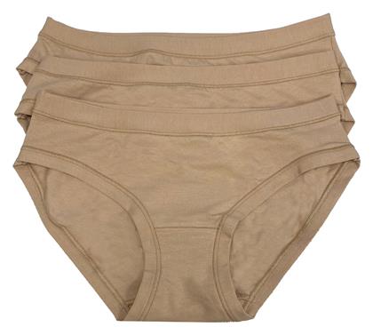 Mini Βαμβακερά Γυναικεία Slip 3Pack Μπεζ Cotonella