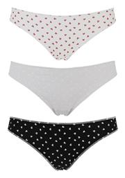 Mini Βαμβακερά Γυναικεία Slip 3Pack Πολύχρωμα Cotonella
