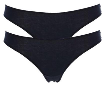 Βαμβακερά Γυναικεία Brazil 2Pack χωρίς Ραφές με Δαντέλα Μαύρα Cotonella