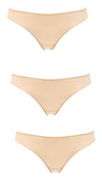 Βαμβακερά Γυναικεία Slip 3Pack Μπεζ Cotonella