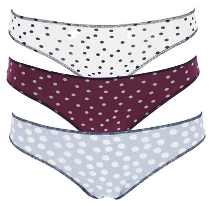 Βαμβακερά Γυναικεία Slip 3Pack Blue/Bordeaux/White Cotonella