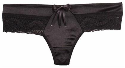 CH4233 String με Δαντέλα σε Μαύρο χρώμα CottonHill