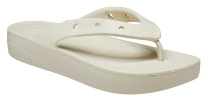 Crocs Classic Flip Σαγιονάρες με Πλατφόρμα σε Μπεζ Χρώμα