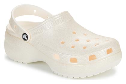 Classic Platform Glitter Clog Γυναικεία Σαμπό Μπεζ Crocs