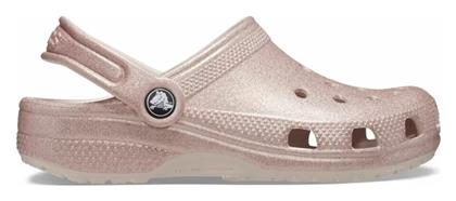 Crocs Παιδικά Παπουτσάκια Θαλάσσης Classic Glitter Clog K Ροζ