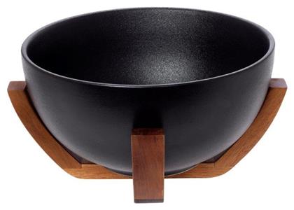 Acacia Σαλατιέρα από Πορσελάνη Μαύρη 25.5x25.5x12.5cm Cryspo Trio
