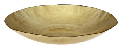 Kronos Oro Φρουτιέρα Γυάλινη Χρυσή 30x30x5εκ. Cryspo Trio