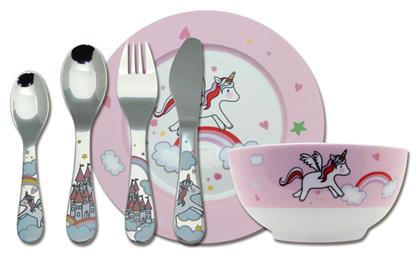 Σετ Φαγητού Unicorn από Πορσελάνη 3τμχ Cryspo Trio