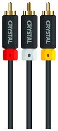 Cable Component male - Component male 1.8m (RC3-1.8) Crystal Audio
