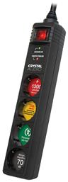 CP4-1300-70 Πολύπριζο Ασφαλείας 4 Θέσεων με Διακόπτη και Καλώδιο 1.5m Crystal Audio