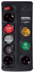 CP8-1300-70 Πολύπριζο Ασφαλείας 8 Θέσεων με Διακόπτη και Καλώδιο 1.5m Crystal Audio