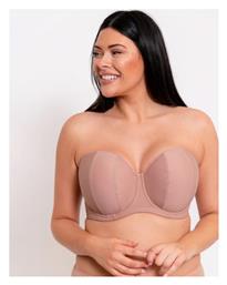 Μπεζ Strapless Σουτιέν με Ελαφριά Ενίσχυση & Μπανέλες Curvy Kate