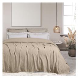 0493 Κουβέρτα Βαμβακερή Μονή 160x240εκ. Μπεζ Das Home