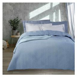 9518 Κουβερλί Υπέρδιπλο Microfiber Μπλε 220x240cm Das Home