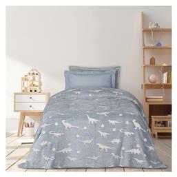 Κουβέρτα Fleece Dino Land Φωσφορίζουσα Grey, White 160x220εκ. Das Home