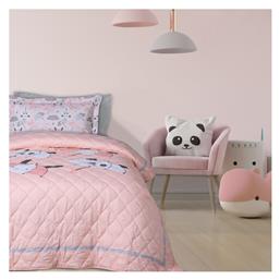Παιδικό Κουβερλί Μονό Γκρι, Λευκο, Ροζ 160x220εκ. Das Home