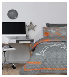 Παιδικό Κουβερλί Μονό Grey, Orange 160x220εκ. Das Home