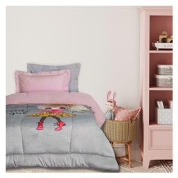 Παιδικό Κουβερτοπάπλωμα Μονό με Γέμιση Hollowfiber Fashion Girl Grey, Pink 160x220εκ. Das Home