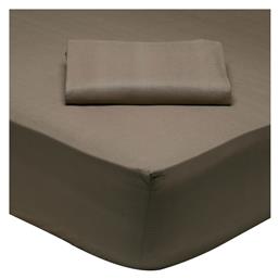 Σεντόνι Ημίδιπλο με Λάστιχο 120x200x35εκ. Best 1004 Καφέ Das Home