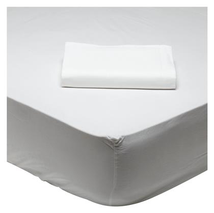 Σεντόνι Μονό με Λάστιχο 100x200x35εκ. Best 1001 Λευκό Das Home