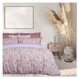 Σετ Σεντόνια Ημίδιπλα με Λάστιχο 120x200+35εκ. Casual 5414 Λιλά, Μπεζ, Ροζ 3τμχ Das Home